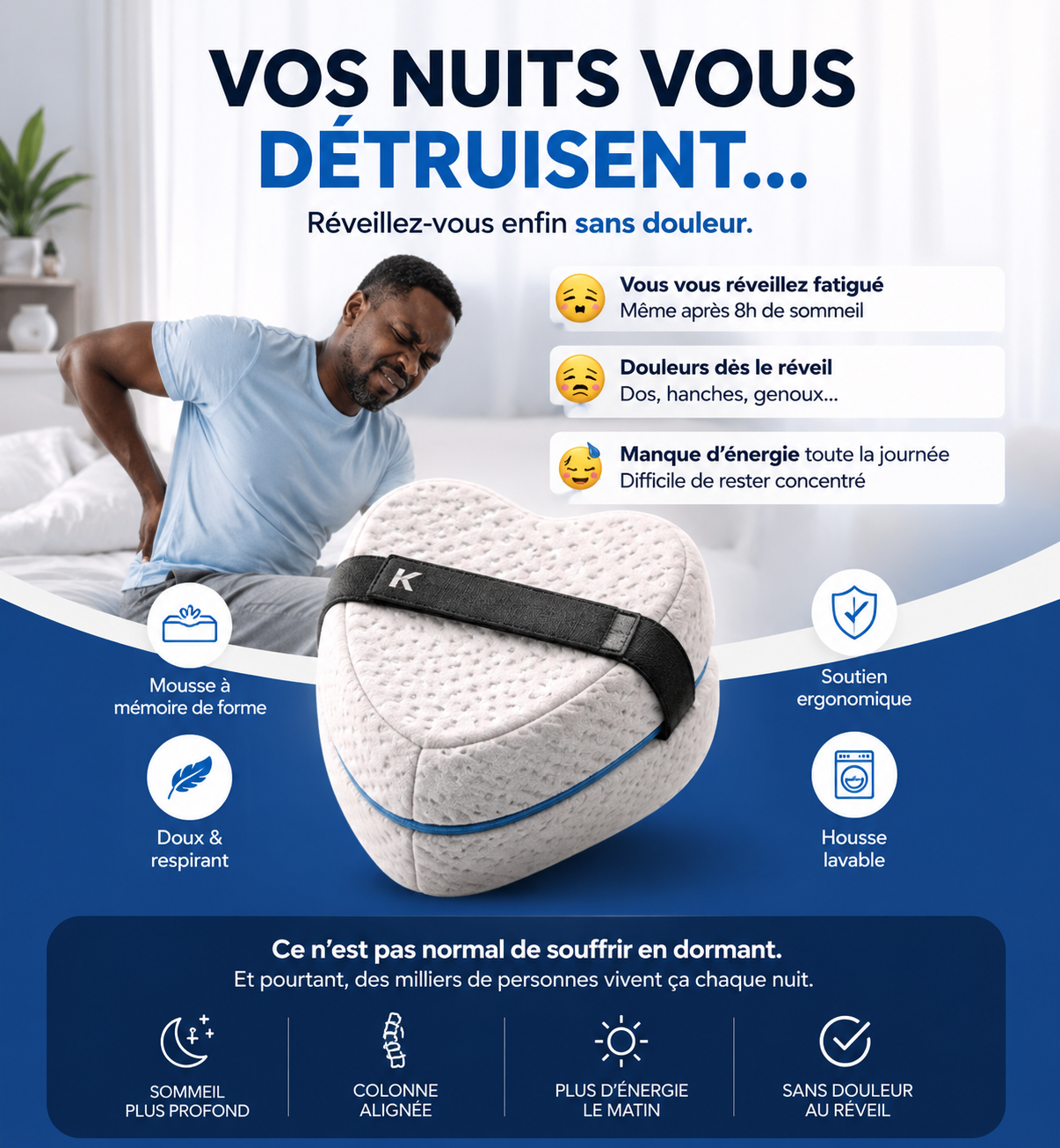 Coussin Orthopédique d’Alignement Nocturne